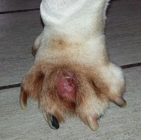 Pododermatite papulonodulare in un bull dog